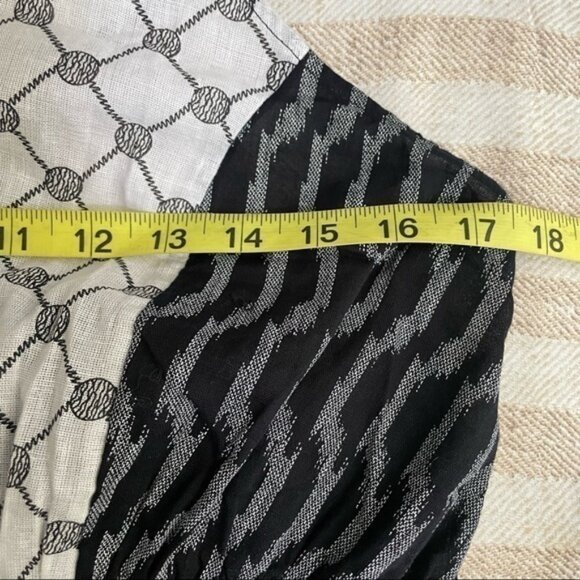 New York‎ & Co black white halter maxi dress cotton size L NWT - Picture 6 of 11